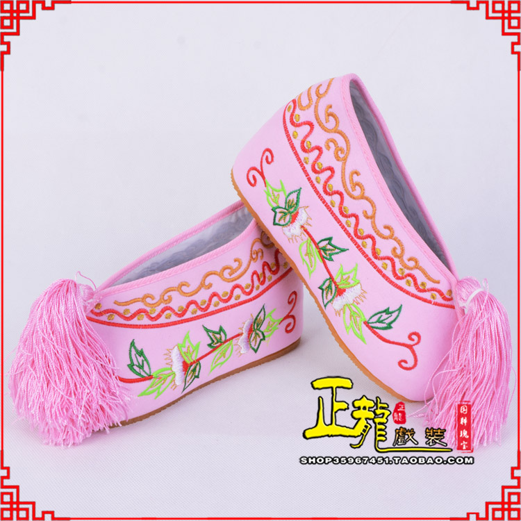 广州花旦鞋女绣花彩鞋 舒适款草花内高彩鞋