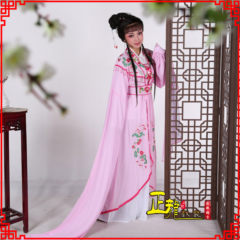 广州花旦黄梅戏服古装戏服水袖戏剧假云肩长披