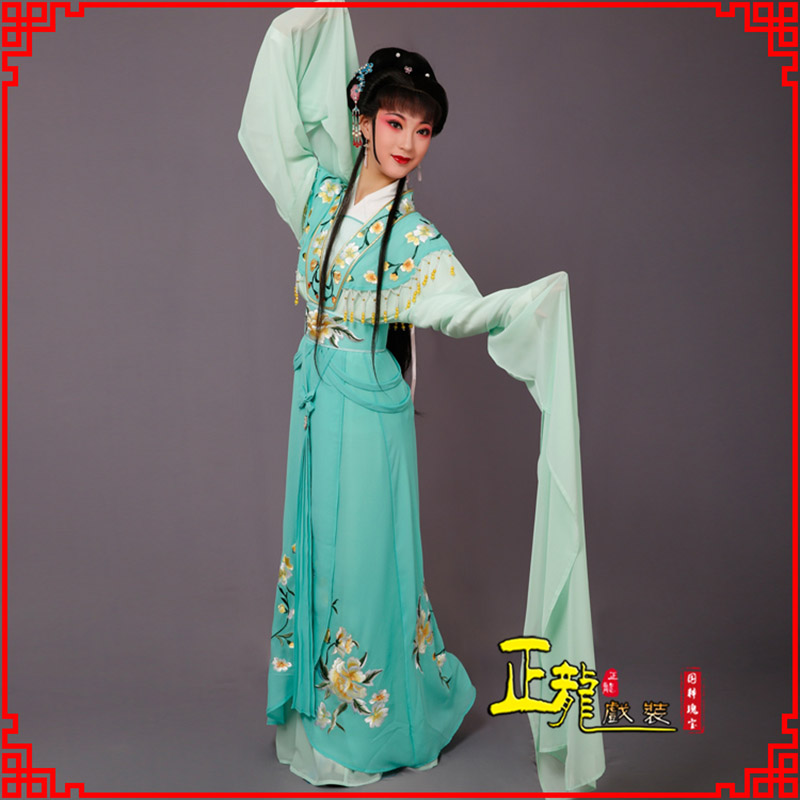 广州青衣水袖戏服演出服 云肩花旦衣